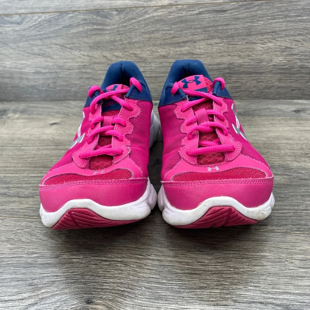 Under Armour Assert 6 Running Shoes Kids Size 4.5Y Pink Navy Blue 1266320-652